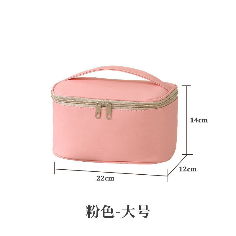 Bolsa de maquillaje de alta calidad impermeable PU cuero bolsa de cosméticos portátil con cremallera almacenamiento facial