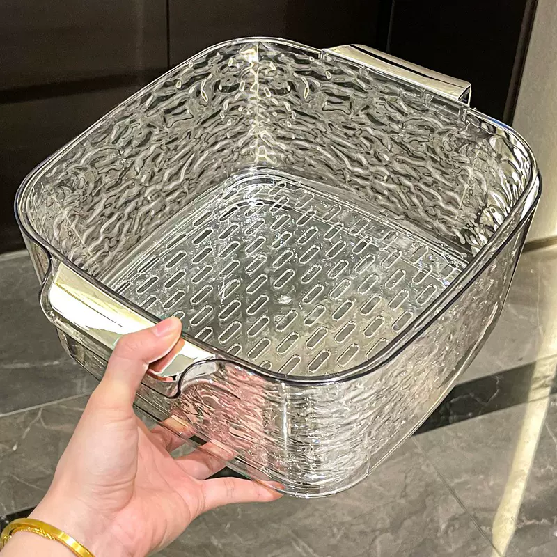 双层洗菜盆沥水篮新款家用客厅塑料水果盘厨房滤水菜篓淘洗菜篮子