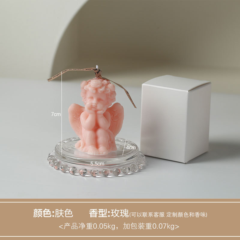 小天使香薰蜡烛浪漫创意生日伴手礼香氛桌面装饰摆件跨境造型蜡烛|undefined