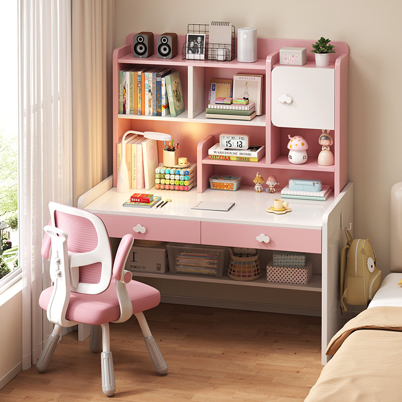 Mesa de escritorio infantil de madera maciza, estante de escritorio, mesa de estudio para estudiantes de primaria, mesa de escritorio para dormitorios, mesa y silla, mesa doméstica