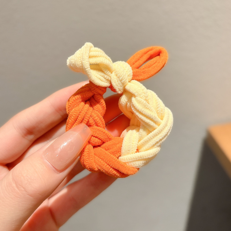 Cuerda para el cabello retro Maillard, temperamento femenino, cuerda para el cabeza duradera, banda de goma para el cabello de alta gama, tocado de lazo para el cabello de cola de caballo alta