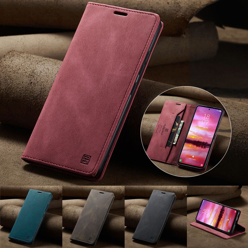 For Samsung S24FE Phone Case S25Ultra Flip Leather Case S25Plus Drop-resistant Galaxy S25 Card