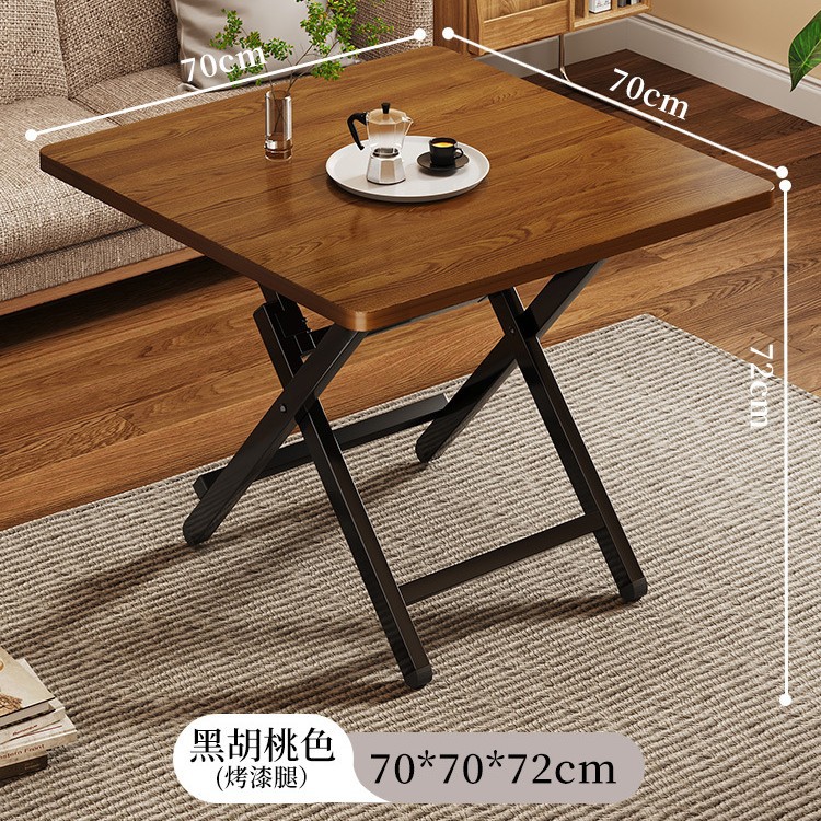 Black walnut [70*70*72] h type - black painted legs