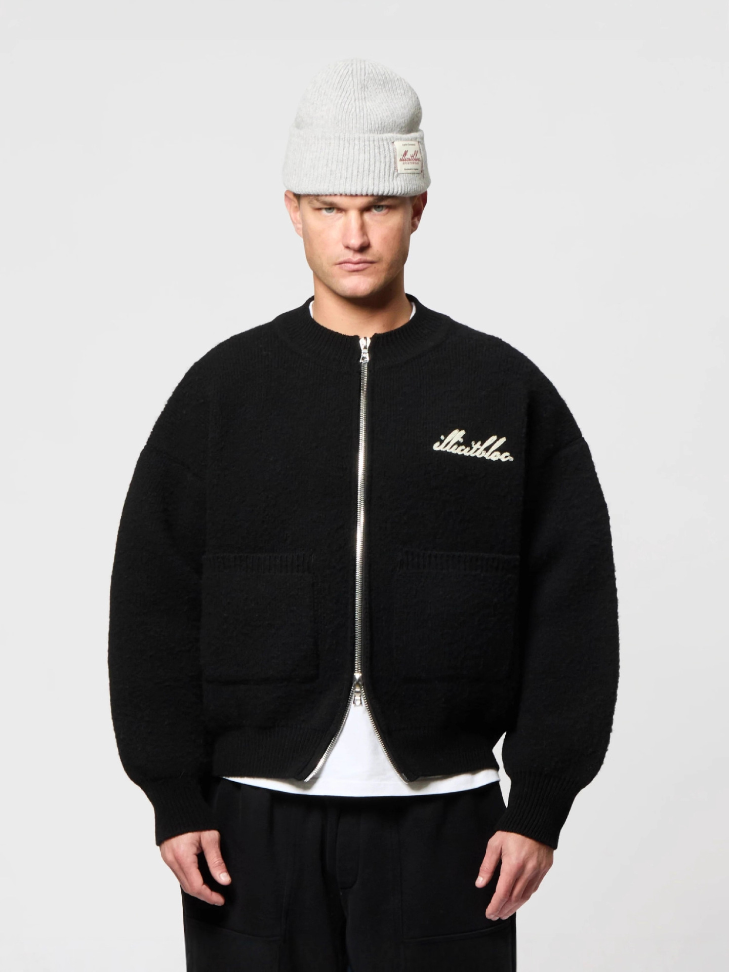 Trend knitted retro design sweater with zipper for men and women…