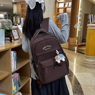 New Cute Lightweight Backpack Junior High School High School College School Bag Large Capacity Student School Bag Outdoor Travel Burden Reduction