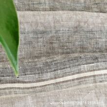 纯亚麻渐变色色织宽幅面料  法国100%亚麻砂洗床品面料 17*14S麻