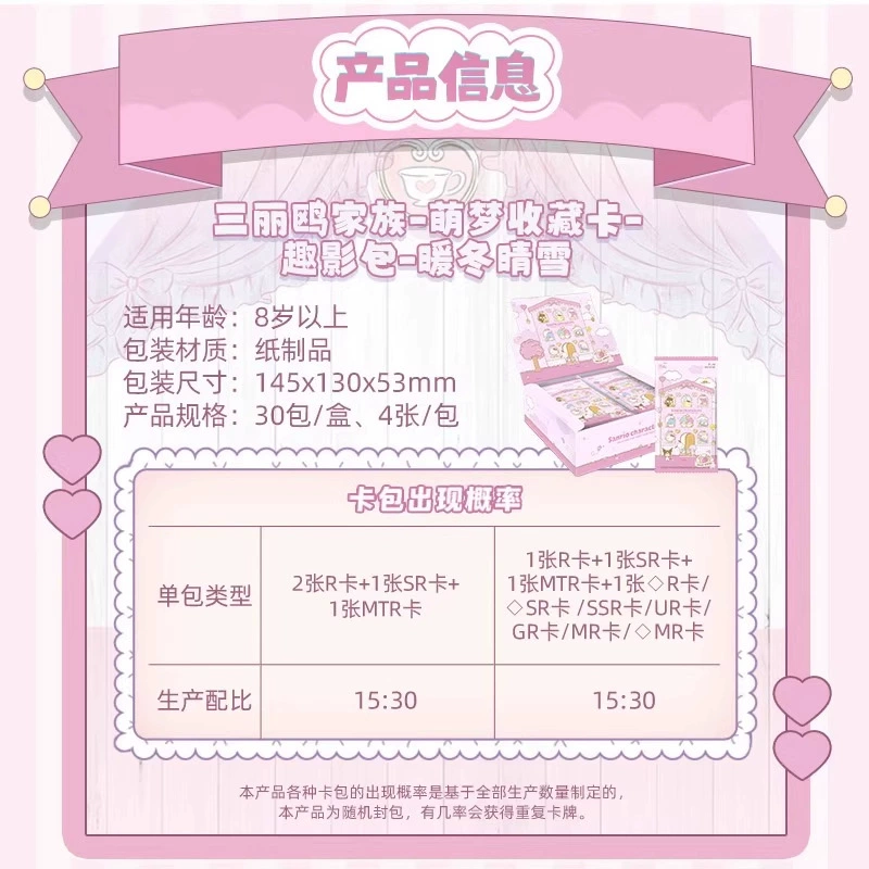 Карточка семьи Genuine Sanrio из коллекции Zhenmeng Mengmeng, набор карт 1-й и 2-й Медовый Мир Сахарная Морозная Забавная Тень