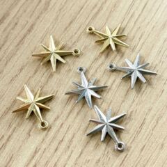 ファッション韓国版シンプル合金メッキ銀メッキ八芒星ペンダントアクセサリーdiyアクセサリーイヤリングアクセサリー材料