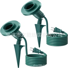 公司生产UL认证美标草坪户外防水灯座美式二芯电源插头廷长线