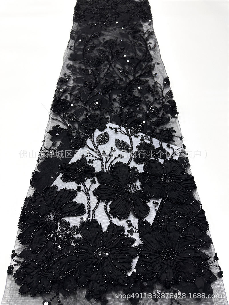 Moda industria pesada Gaoding vestido de boda vestido de cena cheongsam tela tridimensional tablero de chiffon tela bordada