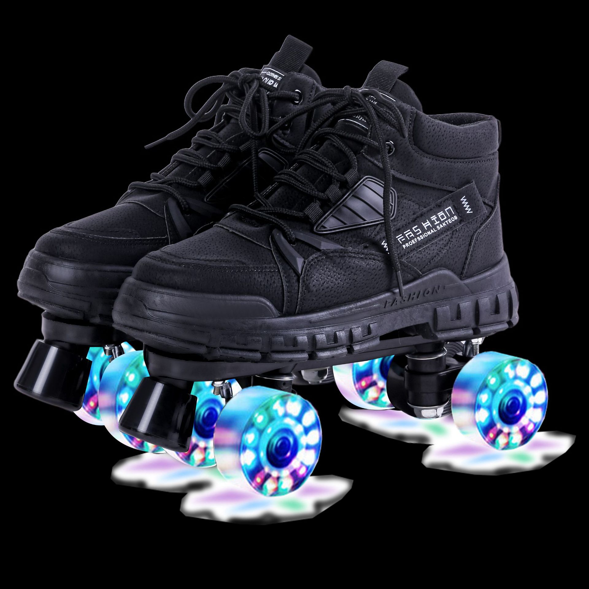 Nuevas botas Martin zapatos de patinaje de doble fila para niños adultos de cuatro ruedas zapatos de patinaje para hombres y mujeres zapatos de Patinaje con rueda de flash zapatos de Patinaje