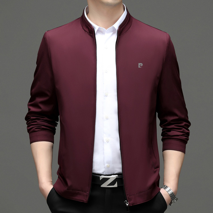 2025 Autumn New Silk Men's Business Jacket for Middle-Aged Dads, Casual Wrinkle-Resistant Coat