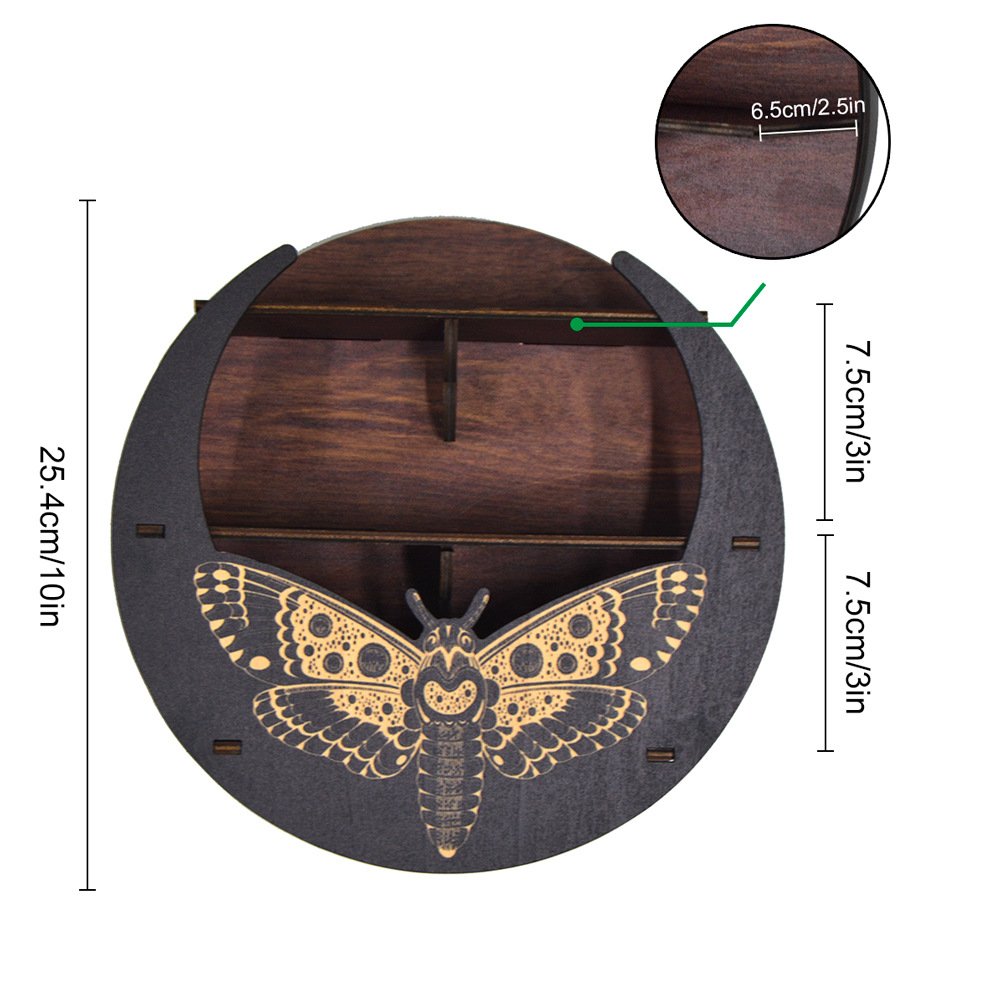 1 Piece Quantity Retro Moon Basswood Storage Rack 1 Piece