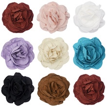 新款10厘米复古褶皱手工布艺玫瑰卷布花 diy胸花头饰服装辅料配件