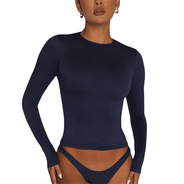 Solid color long-sleeve for leisure