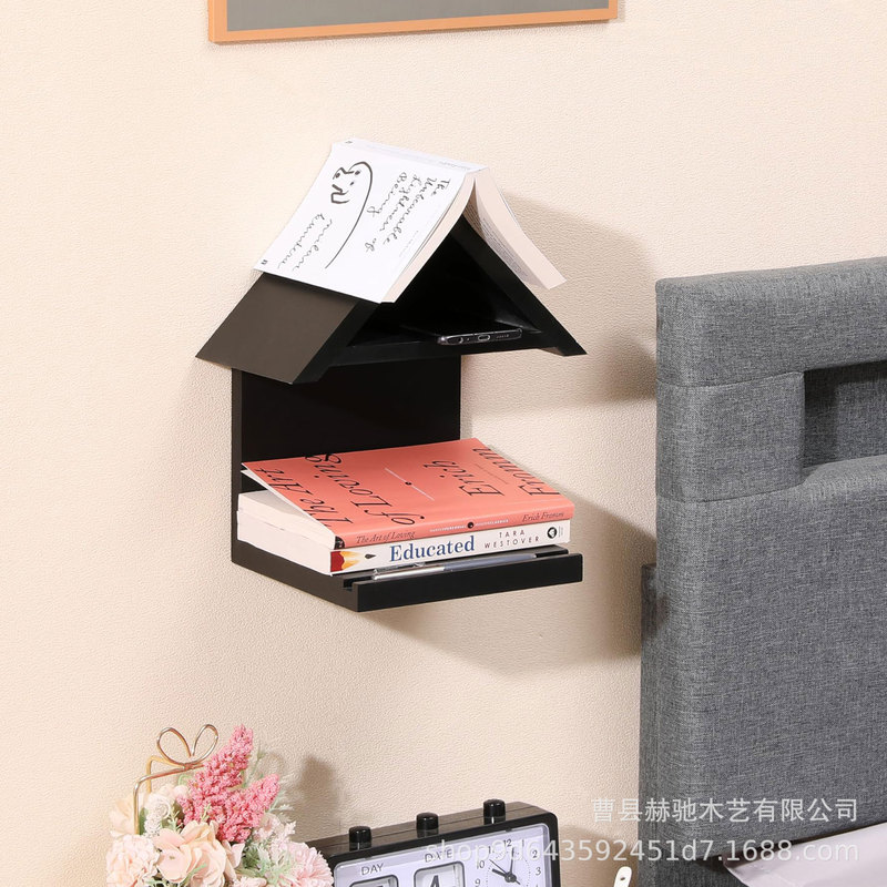 木製本棚ホームデスクトップ書籍や雑誌の収納と整理ラックフローティングブック収納装飾品ディスプレイスタンド|undefined