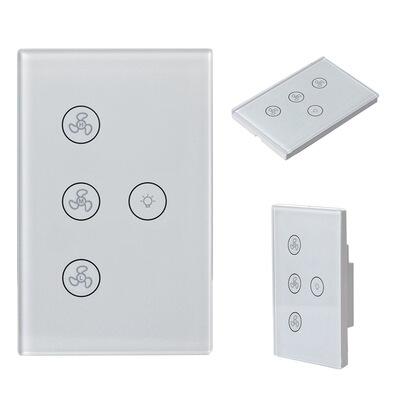 美规涂鸦WIFI智能风扇灯开关手机遥控智能音箱语音控制触摸开关|ms