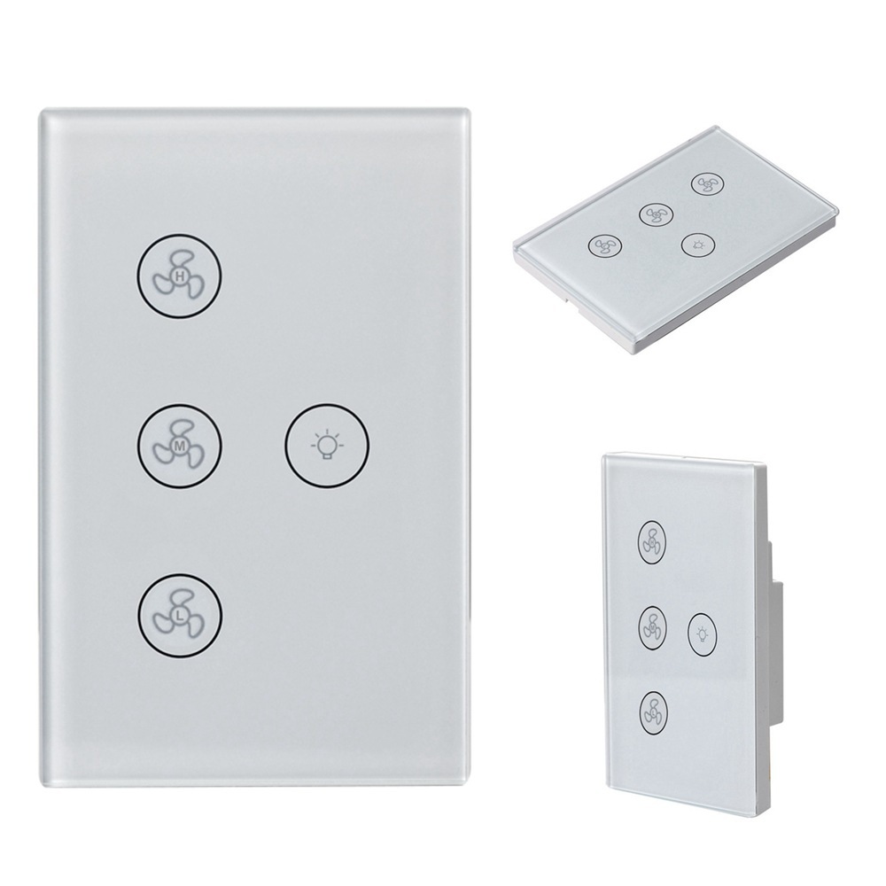 美规涂鸦WIFI智能风扇灯开关手机遥控智能音箱语音控制触摸开关|ms