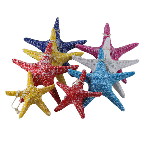 9WOR Simulation Resin Five-Finger Starfish Pendant, Mediterranean Hexagonal Six-Fingered Star for Home Wall Decor—Inspired by the Ocean and Beach