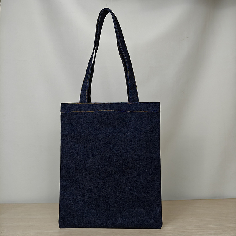 キャンバスバッグカスタムショルダー大容量デニムバッグロゴブルーシンプルデニムカスタムメイドポータブル刺繍キャンバス|undefined