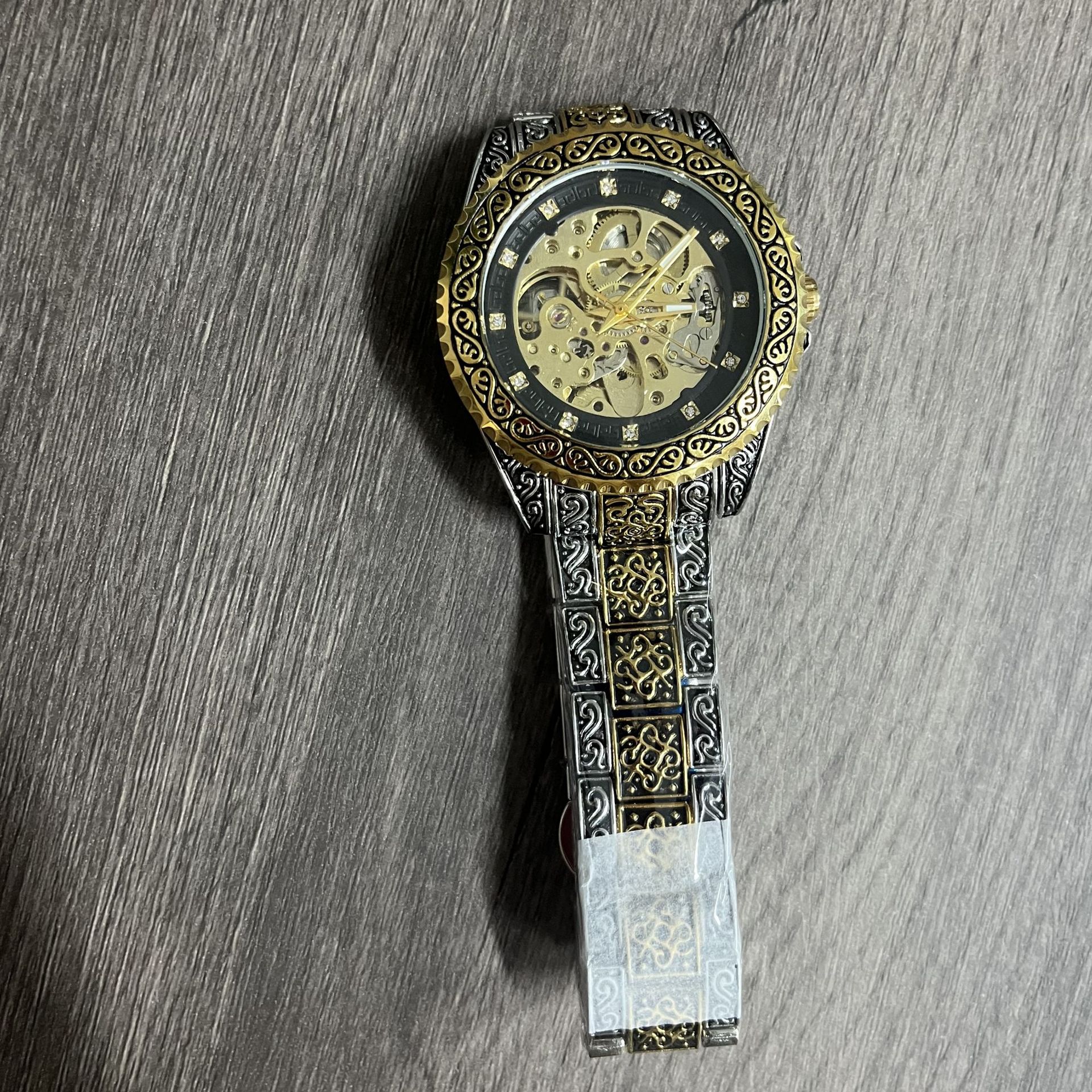 Relógio automático masculino estilo europeu vintage esqueleto_voghion.com
