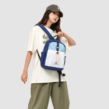新款森系ins大容量清新甜美撞色拼接背包女轻便登山大容量双肩包
