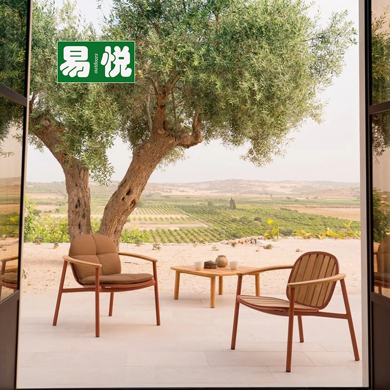 Mesa y sillas al aire libre Teca patio villa ocio madera maciza restaurante jardín balcón al aire libre mesa de comedor muebles