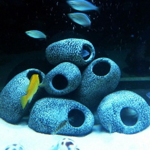 Cross-Border Hot-Selling New Fashion Simple Style Home Decoration Small Three-Lake Fish Tank Aquarium Stone Cave Scene