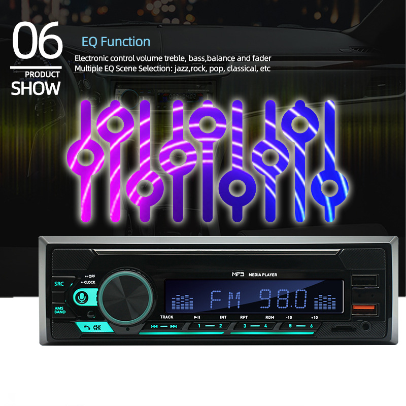 740 Single-Cylinder Long Double USB Car Bluetooth Mp3 Player 12V Neutral Fm Radio Cross-Border Hot Sale