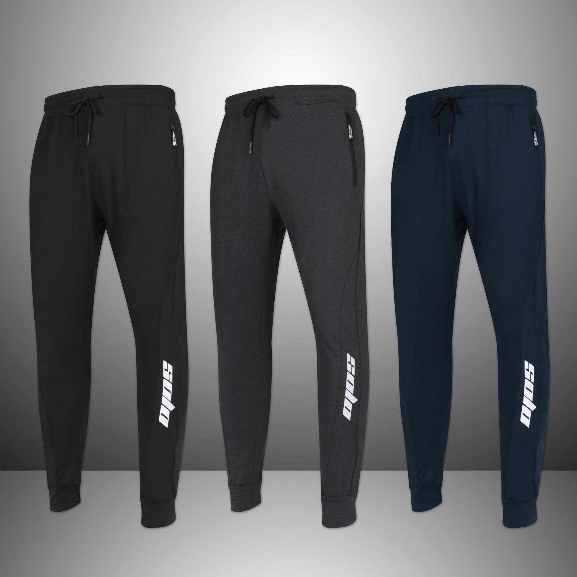 Slim-Fit-Jogginghose für Herren, geeignet für Lauftraining und Fitnessstudio, atmungsaktive, sportliche Jogginghose mit schmal zulaufendem Bein und elastischen Bündchen (Schwarz, Schwarzgrau, Marineblau)_voghion.com