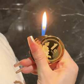 转大钱转1亿创意充气打火机解压陀螺旋转抖音同款打火机一分钱