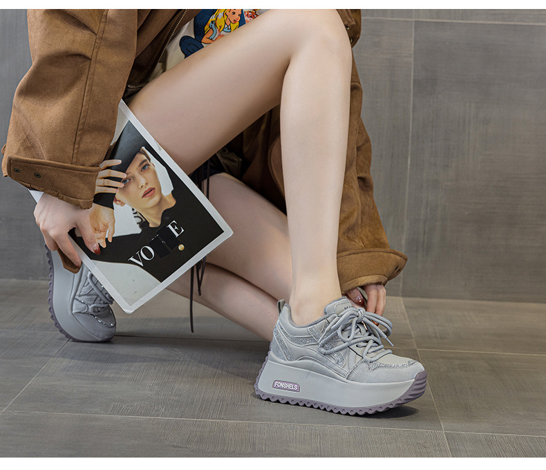 Giày sneaker nữ đế dày chunky phong cách cổ điển phối màu thời trang — M2992-1 plus nhung màu sâm panh, M2992 lót đơn màu sâm panh, M2992 lót đơn màu tím, M2992-1 plus nhung tím chi tiết 25