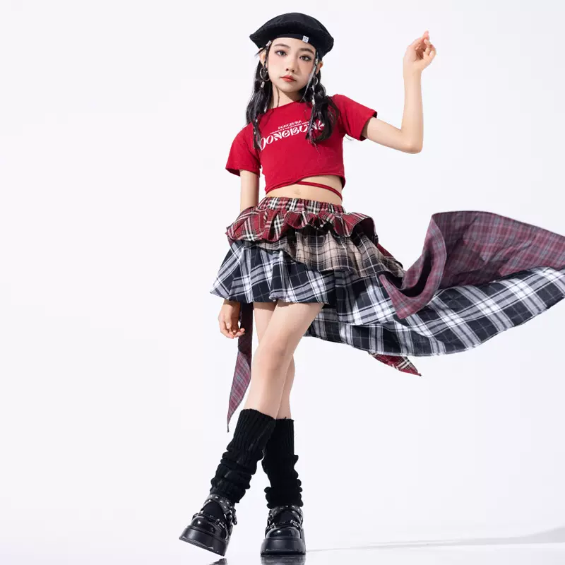 爵士舞女童服装潮酷时髦女孩T台走秀潮服少儿演出服女团儿童街舞