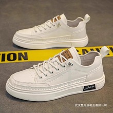 男鞋春季2025新款平底板鞋男款一脚蹬运动休闲小白鞋防滑工作鞋子