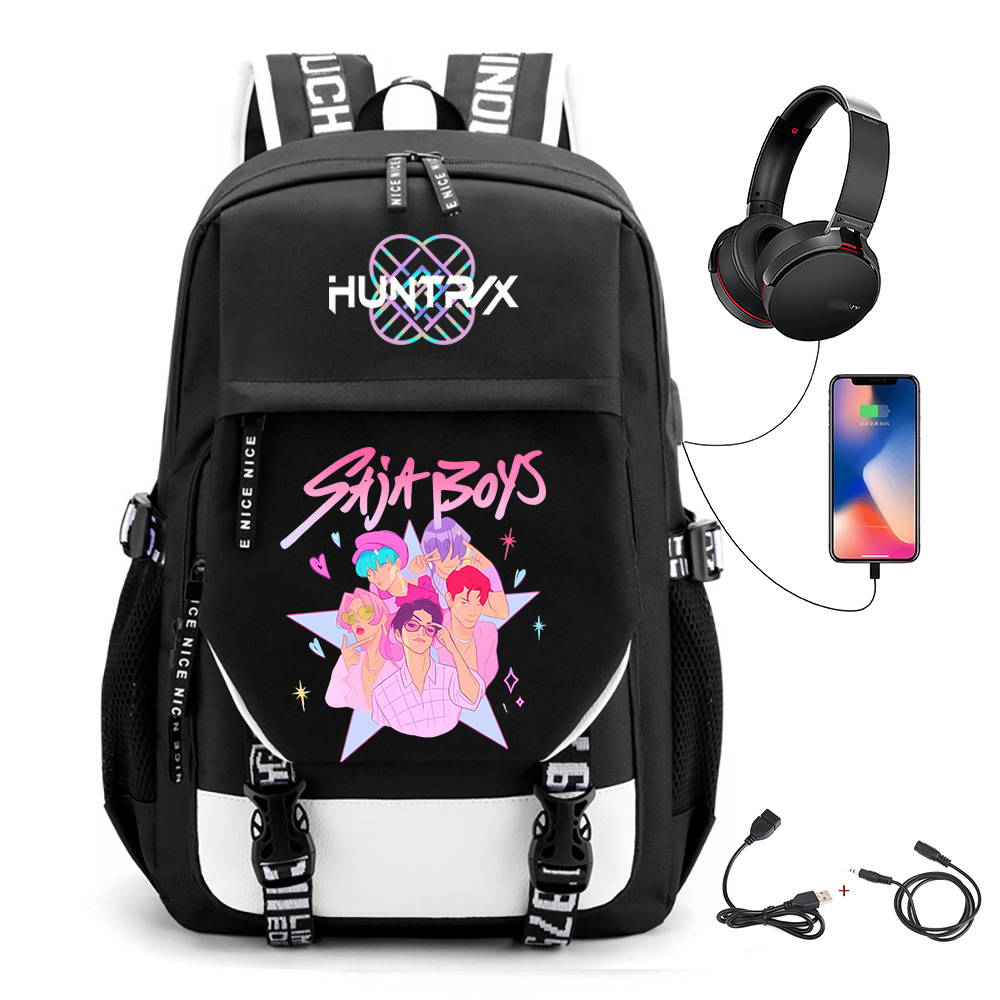 Comercio exterior transfronterizo KPOP Caza de brujas película impresión perimetral mochila mochila escolar mochila USB