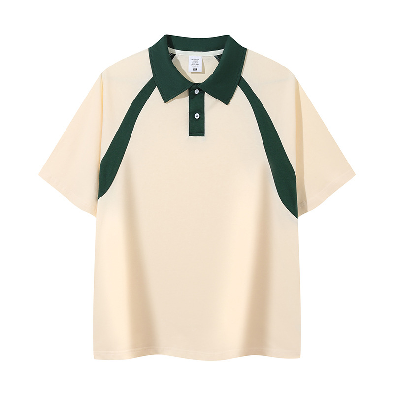 Costura deportiva retro americana marca de moda solapa de algodón de manga corta equipo ropa de trabajo ropa de trabajo ropa de trabajo polo personalizado