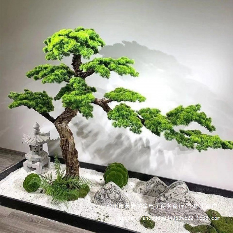 仿真迎客松松树假松树商场室仿真松树室内外装饰内外松树人松摆件