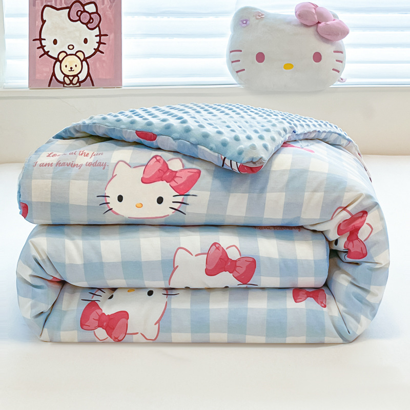 Sanrio Pure Cotton Autumn and Winter Beanie Quilt Hellokitty Cat Pure Cotton Autumn and Winter Thickeneded Quilt Quilt Warm Quilt Core