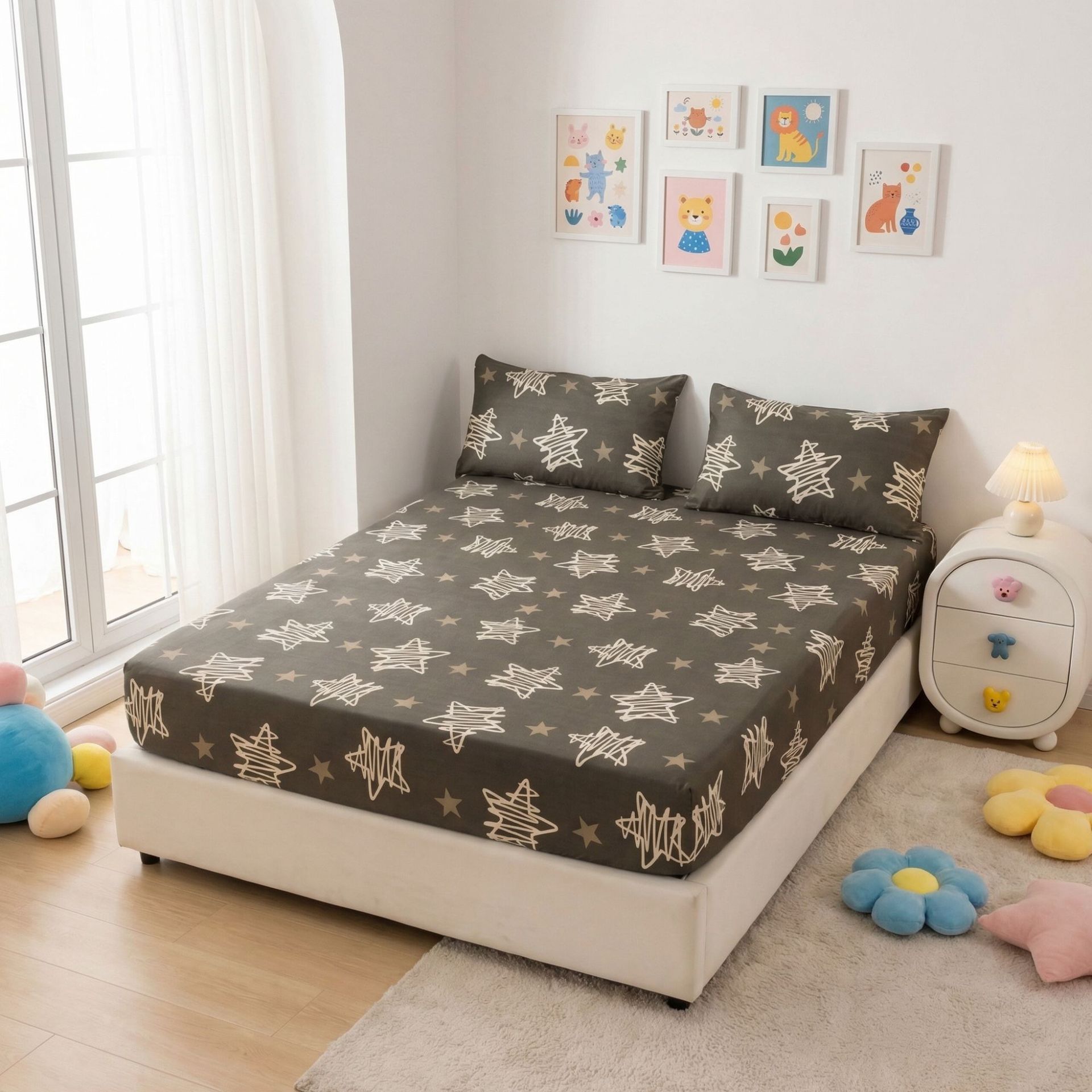 Funda de cama fija Colcha Simmons Cubierta protectora Cubierta de polvo Colchón Cubierta de cama individual Doble individual Sábana de cama antideslizante transfronteriza