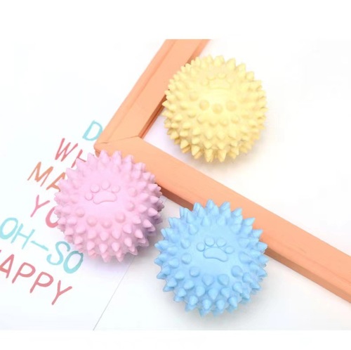 Pet supplies paw print thorn ball tpr toy ball sound ball 6cm hollow elastic ball to relieve boredom and chew dog toys