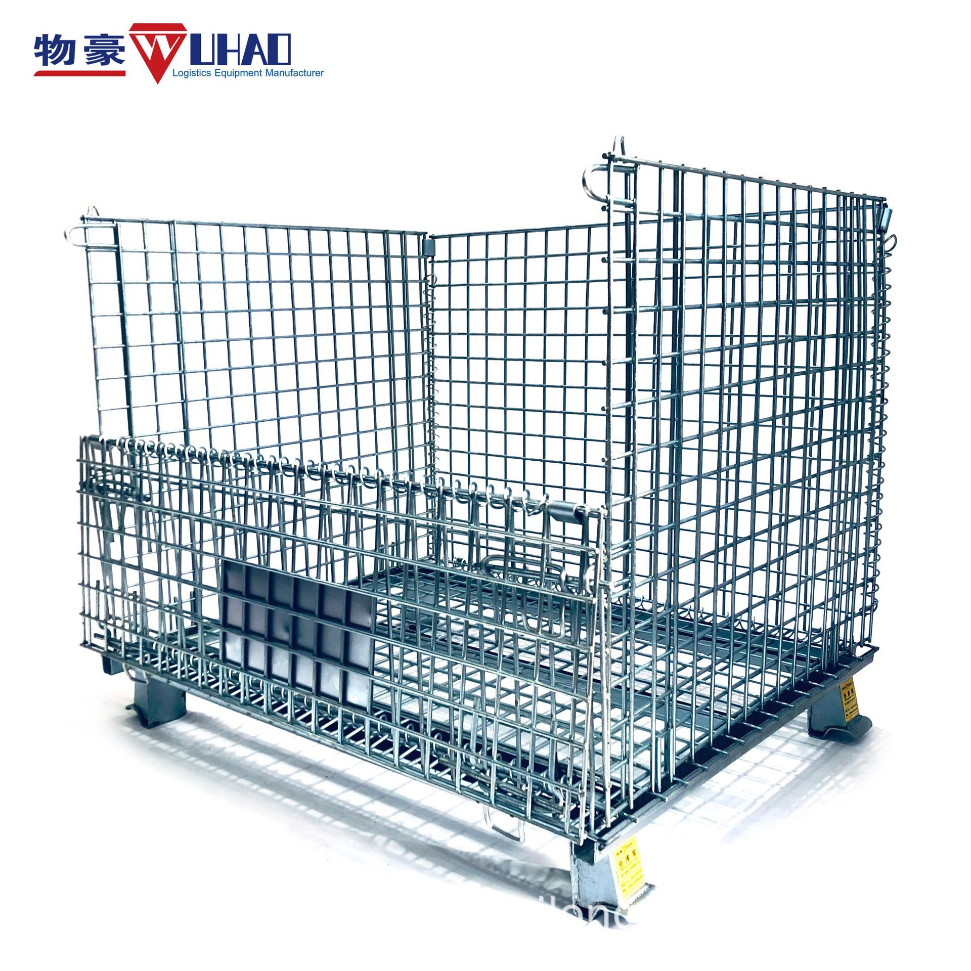 求购泉州铁笼 折叠堆垛货架铁筐 加固铁栏子镀锌防锈处理可带轮子