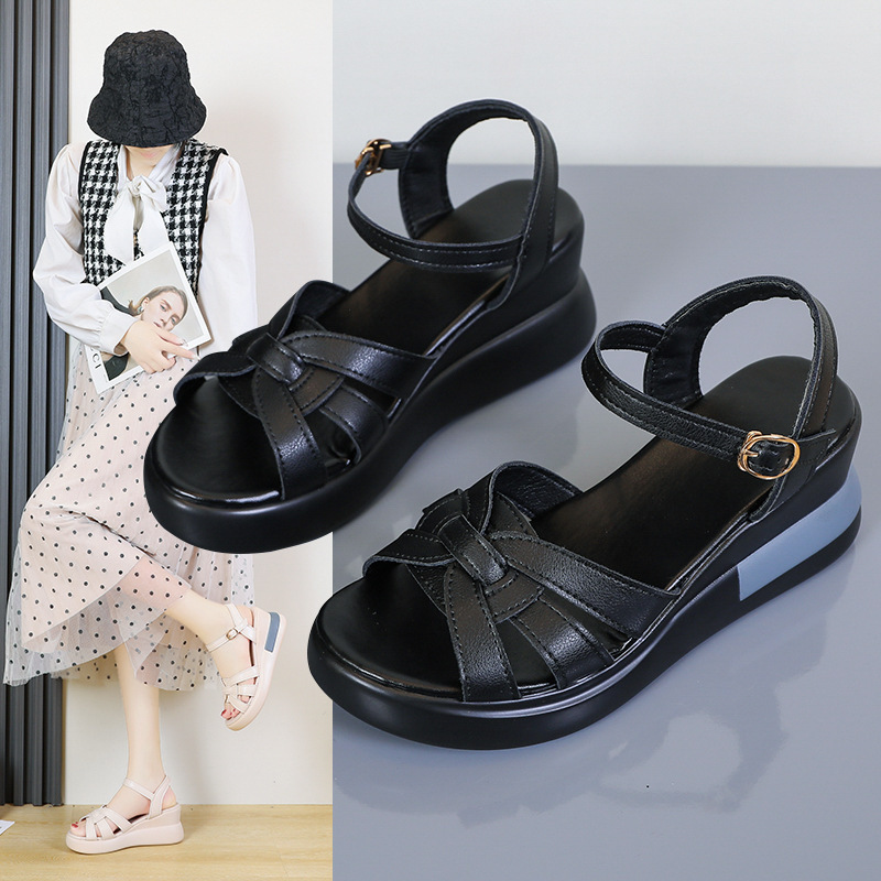 Roman Platform Sandals Women's Summer 2022 New Style Platform Shoes Fashion High Wedge Large Size Women's Shoes 4142