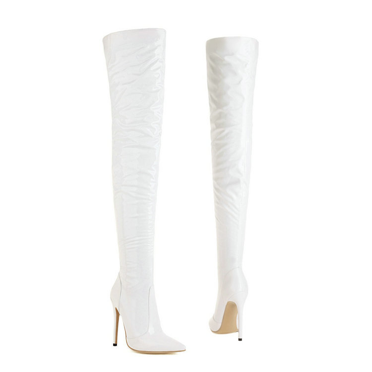 F9862 1540K BOOT CỔ CAO NỮ CHETDPE SEXY CỔ CAO QUA GỐI MŨI NHỌN GÓT NHỌN GIÀY DÉP NỮ G04 SẢN PHẨM MỚI