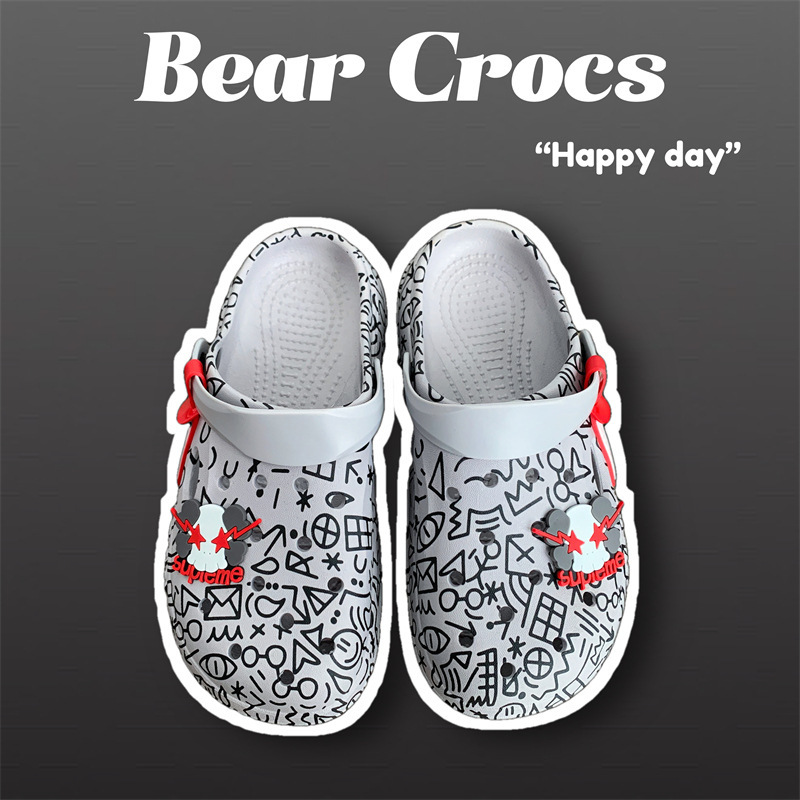 Zapatos con agujeros de camuflaje de coco 2025 nuevas sandalias zapatos de playa para hombres zapatos de viaje casuales sandalias Baotou para hombres