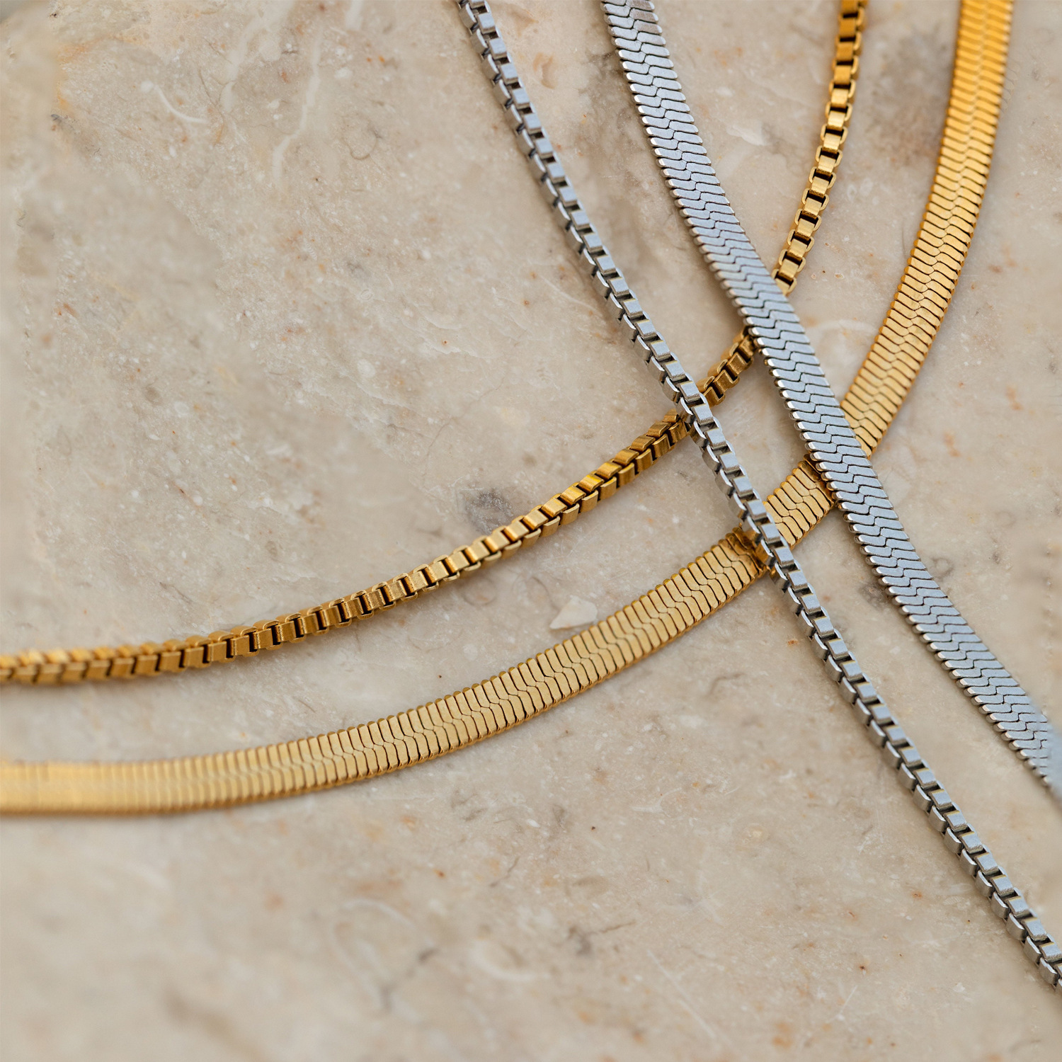 Layered Necklaces Classification Wholesale Jewelry Simple Style Classic Style Solid Color 304 Stainless Steel Plating Chain Layered Necklaces