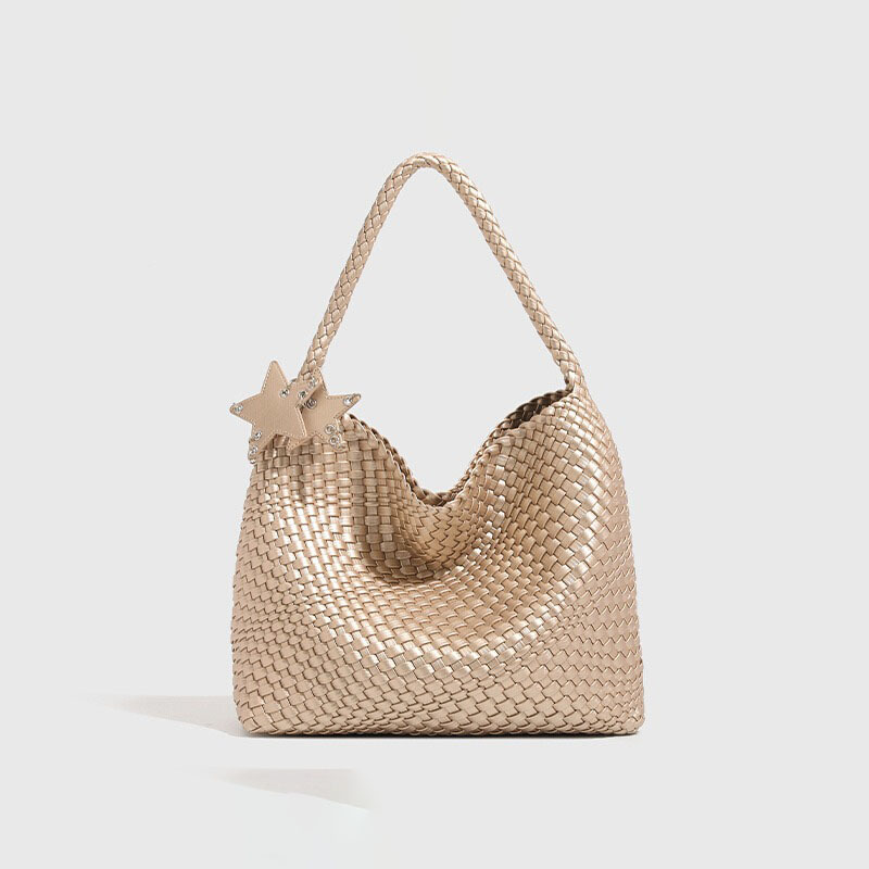 Woven Handbag Women Wallet Vegan Leather Shoulder Bag-Fashion Summer Beach Tote-Large Woven Handbag Women Wallet Vegan Leather Shoulder Bag-Fashion Summer Beach Tote-Large