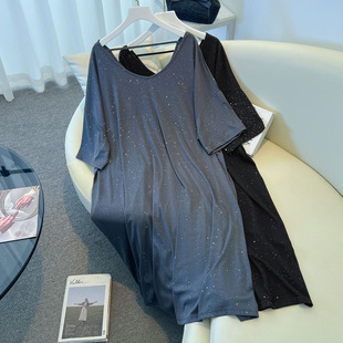 Slip Skirt dress Women's Black Sprinkled Silver Long Skirt Summer 2025 New High-end Sense Base Skirt Inner Skirt