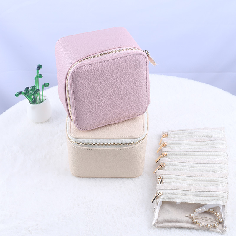 Joyero de celebridades de Internet de Amazon transfronterizo, bolsillo de viaje conveniente, caja de almacenamiento de joyas, pendientes, caja de joyería