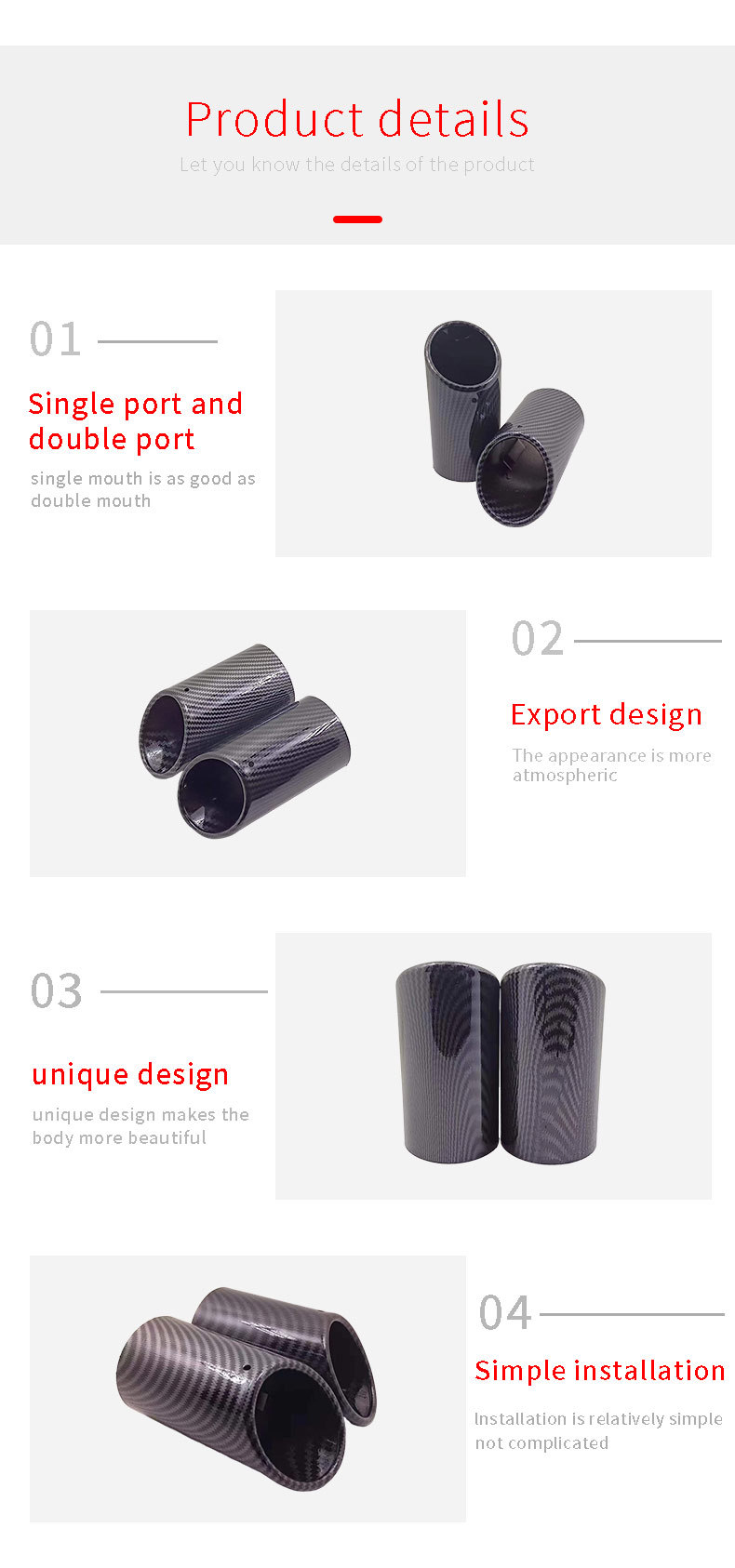 Suitable for 2009-14 Audi A3Q5 A4L A1 Tiguan in-line water transfer printing car exhaust pipe tail throat