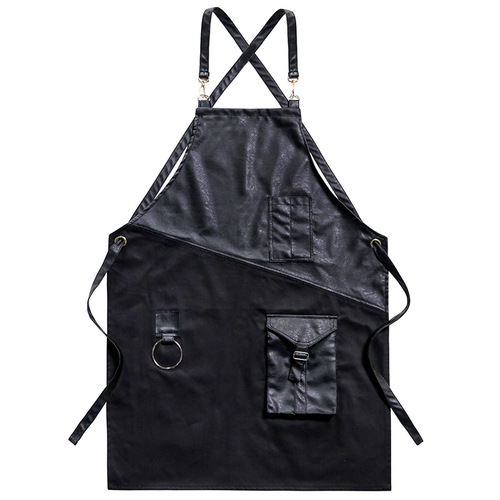 Denim apron barber shop hairdresser manicure print logo kitchen baking bar cafe milk tea shop work clothes